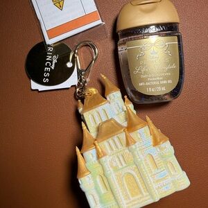 Disney Princess Castle Keychain with Gold and White